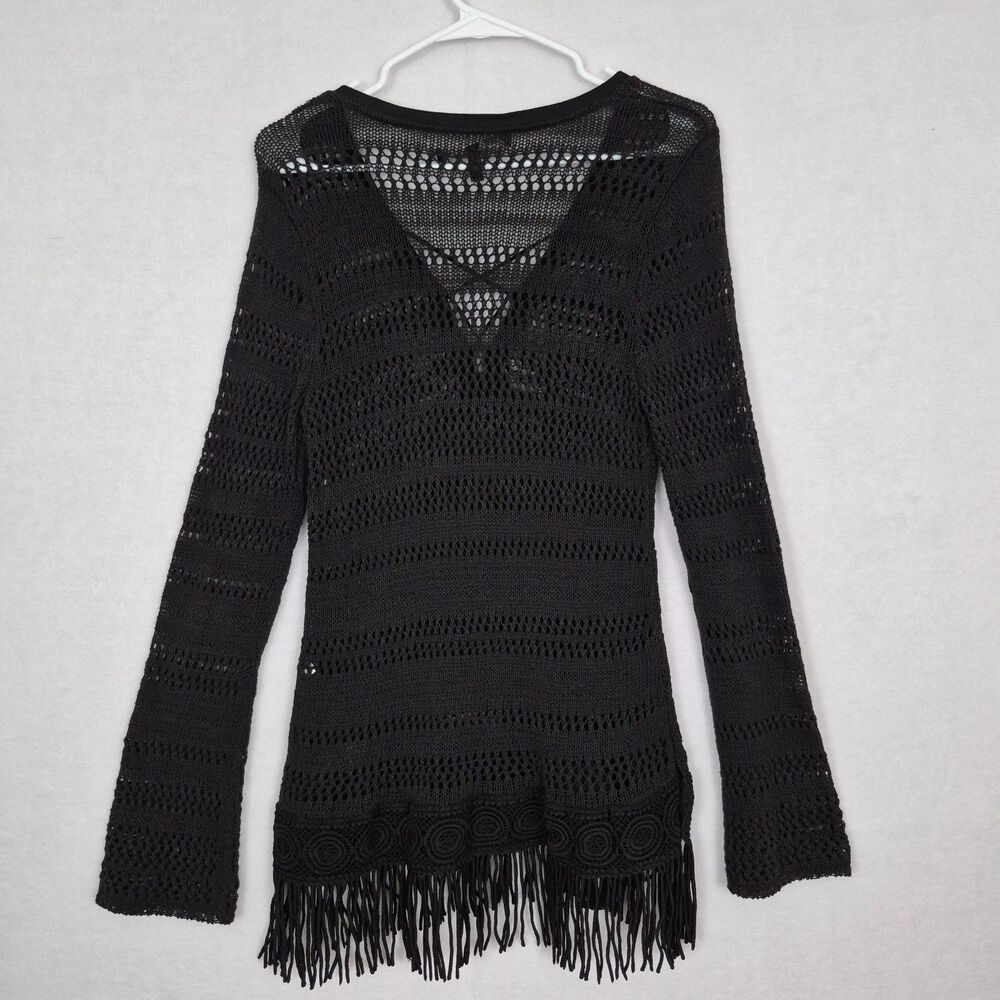 White House Black Market Sz Small Crochet Bell Sleeve Cover Up Fairy Whimsical